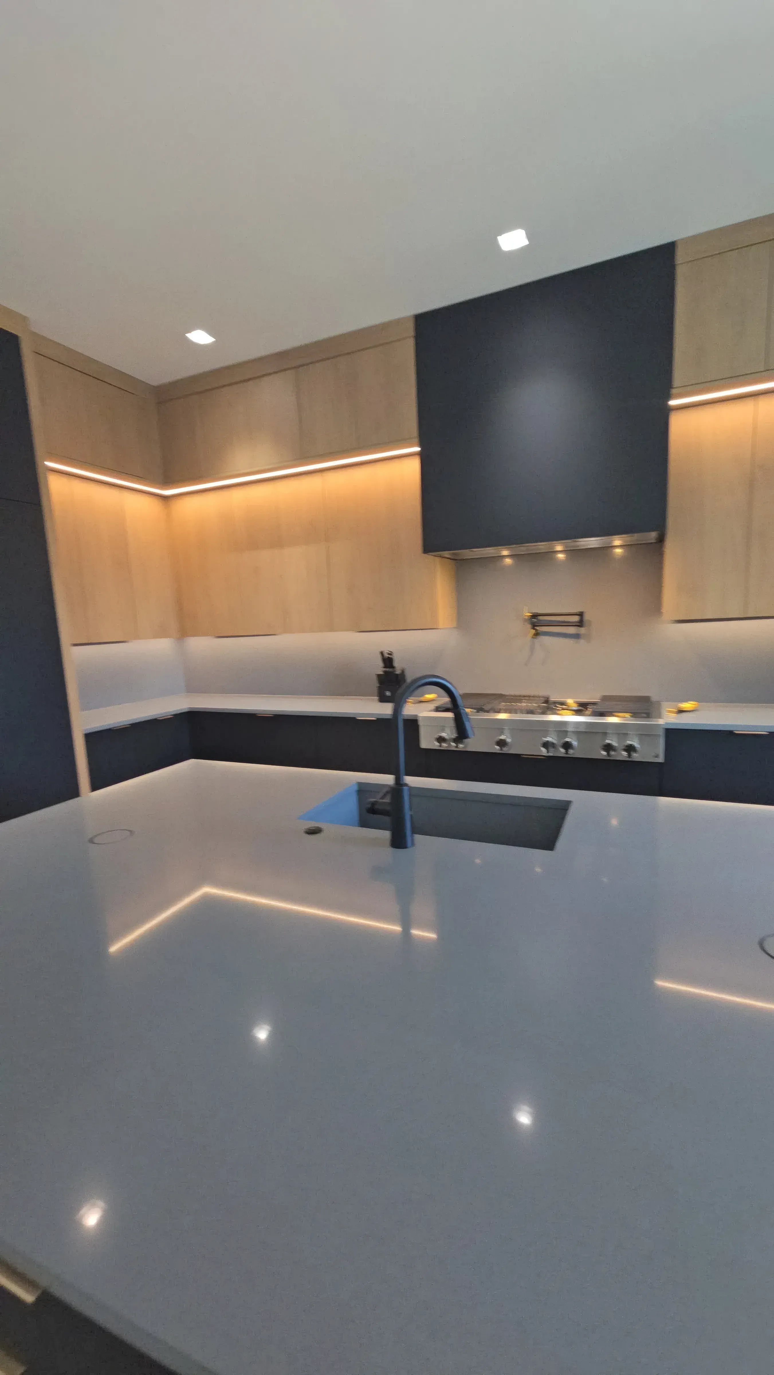 Navy & Oak Kitchen, view 2