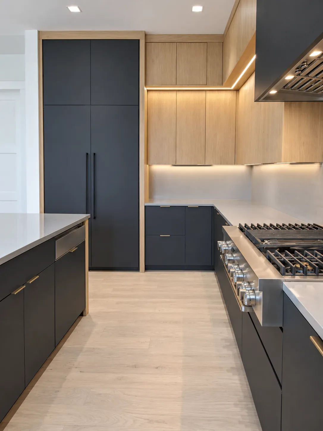 Navy & Oak Kitchen, view 3